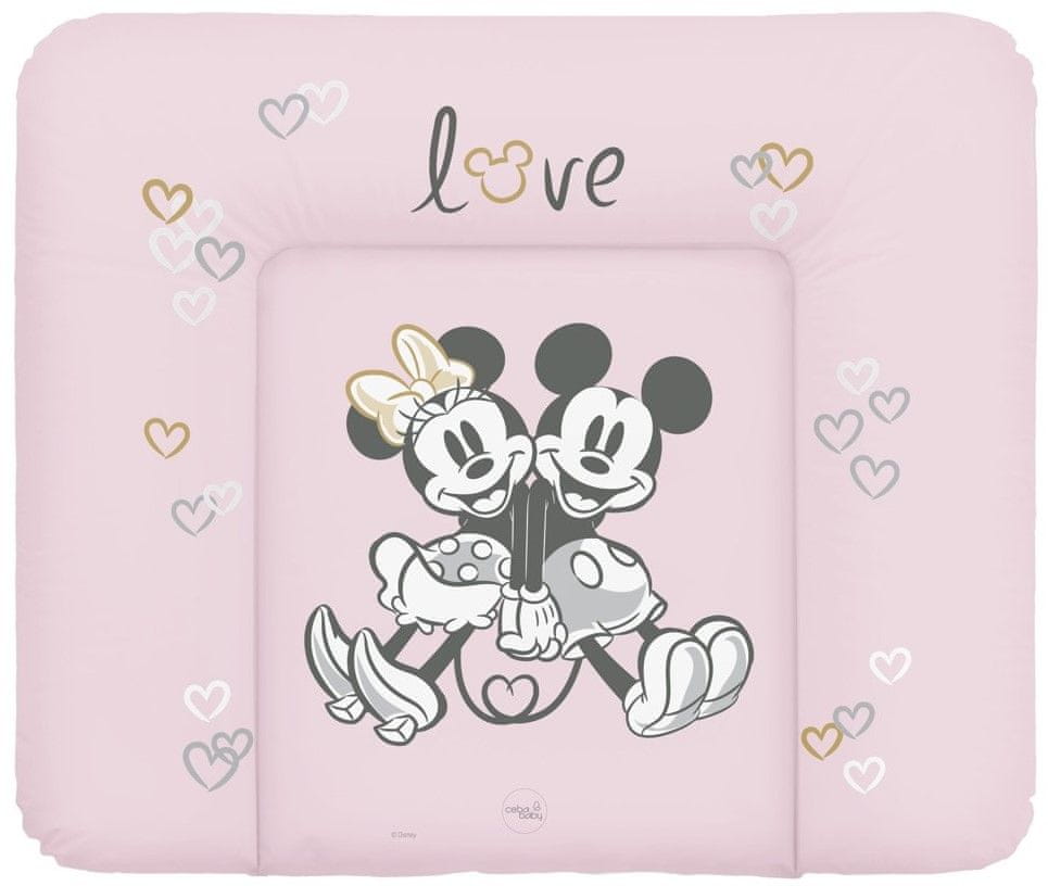 Ceba Baby Podložka prebaľovacia mäkká na komodu 85x72 Disney Minnie & Mickey Pink